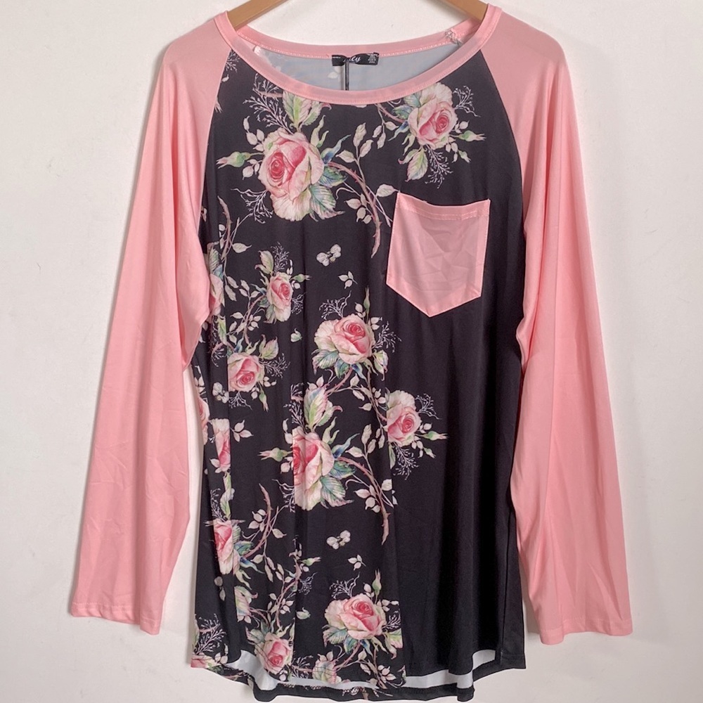Lily Floral Boho Long sleeve Top, Size 1X, NWT